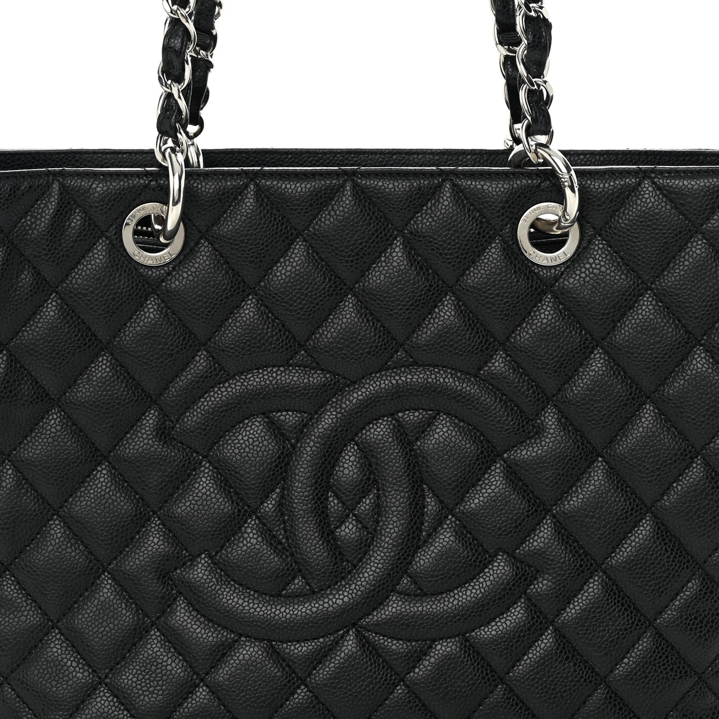 Caviar Quilted Grand Shopping Tote GST Black