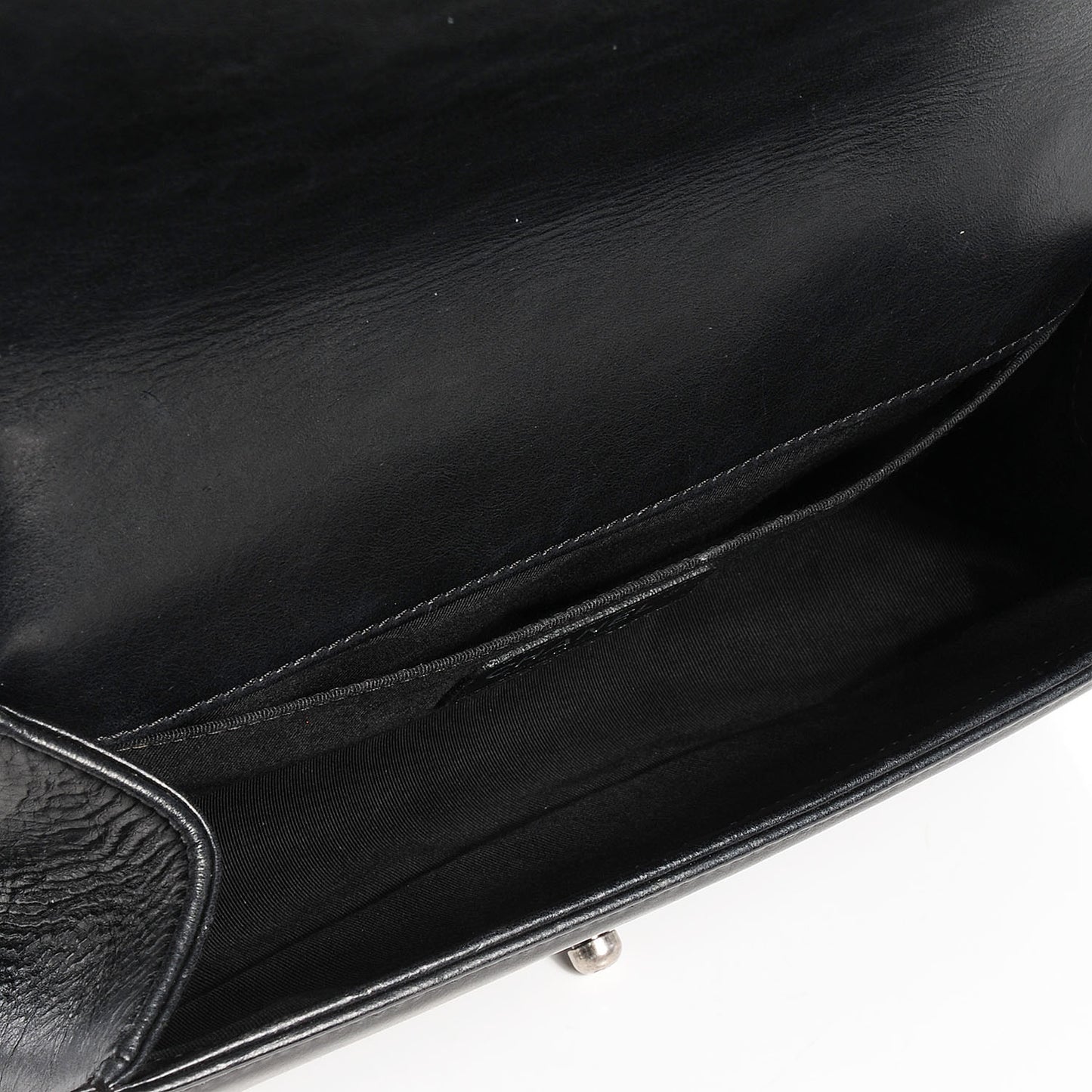 Calfskin Double Stitch Medium Boy Flap Black