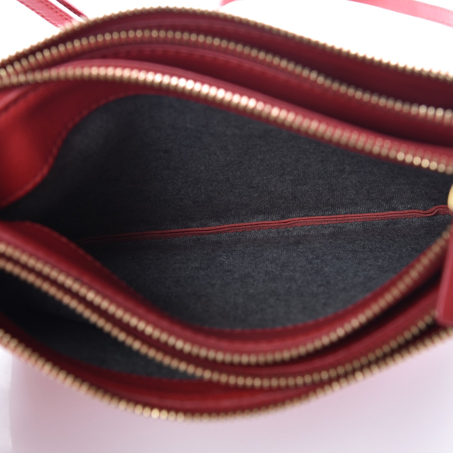 Celine Lambskin Small Trio Crossbody Bag Red 6 of 15