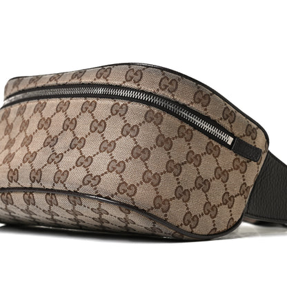 Gucci Monogram Dollar Calfskin Waist Pouch Beige Ebony Testa di Moro Marrone Scuro 10 of 15