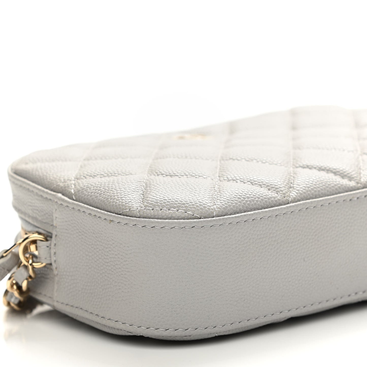 Caviar Quilted Camera Case Grey