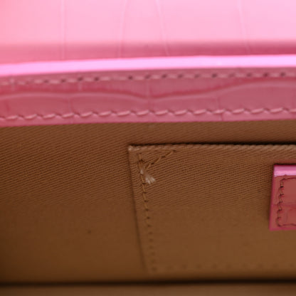 Jacquemus Calfskin Crocodile Embossed Le Chiquito Long Pink 10 of 10