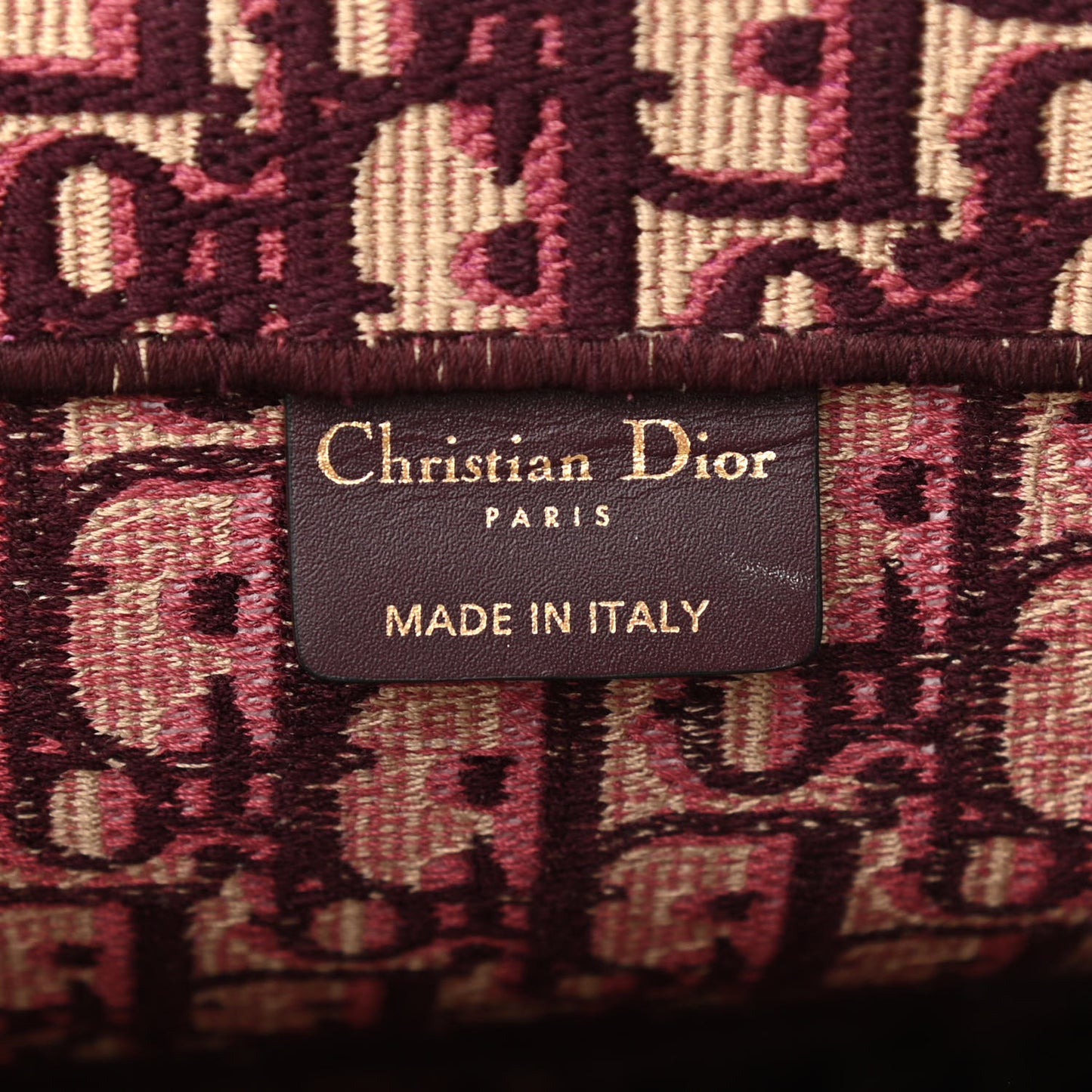 Oblique Large Book Tote Burgundy Multicolor
