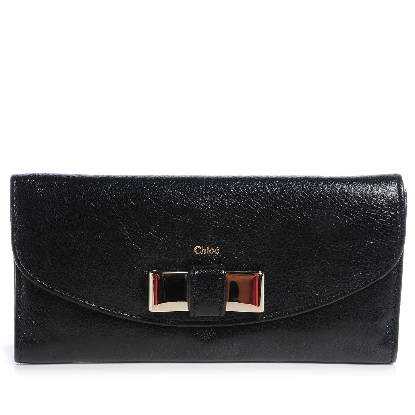 Leather Lily Continental Wallet Black