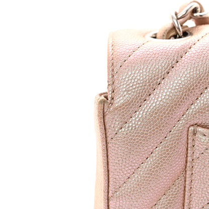 Chanel Iridescent Caviar Chevron Quilted Mini Rectangular Flap Light Gold 12 of 12