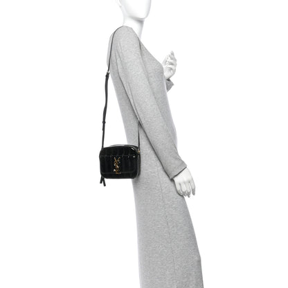 Saint Laurent Patent Matelasse Monogram Toy Vicky Camera Bag Black 2 of 12