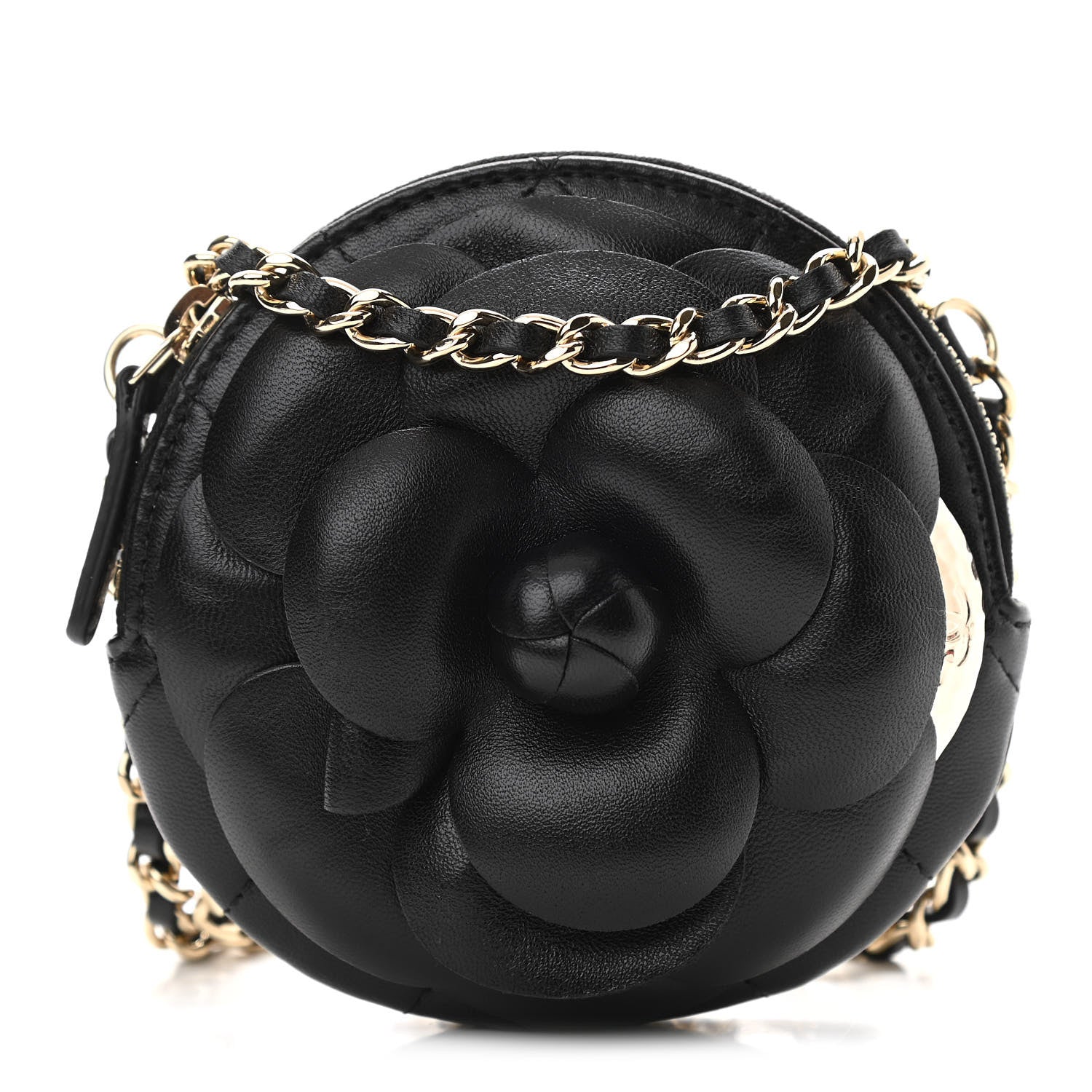 Chanel Lambskin Mini Camellia Bouquet Clutch With Chain Black 1 of 10
