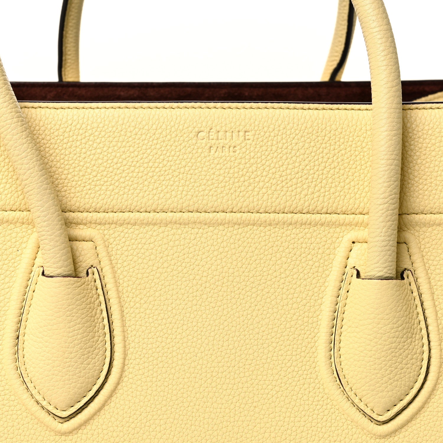 Celine Drummed Calfskin Medium Phantom Luggage Cream 8 of 11