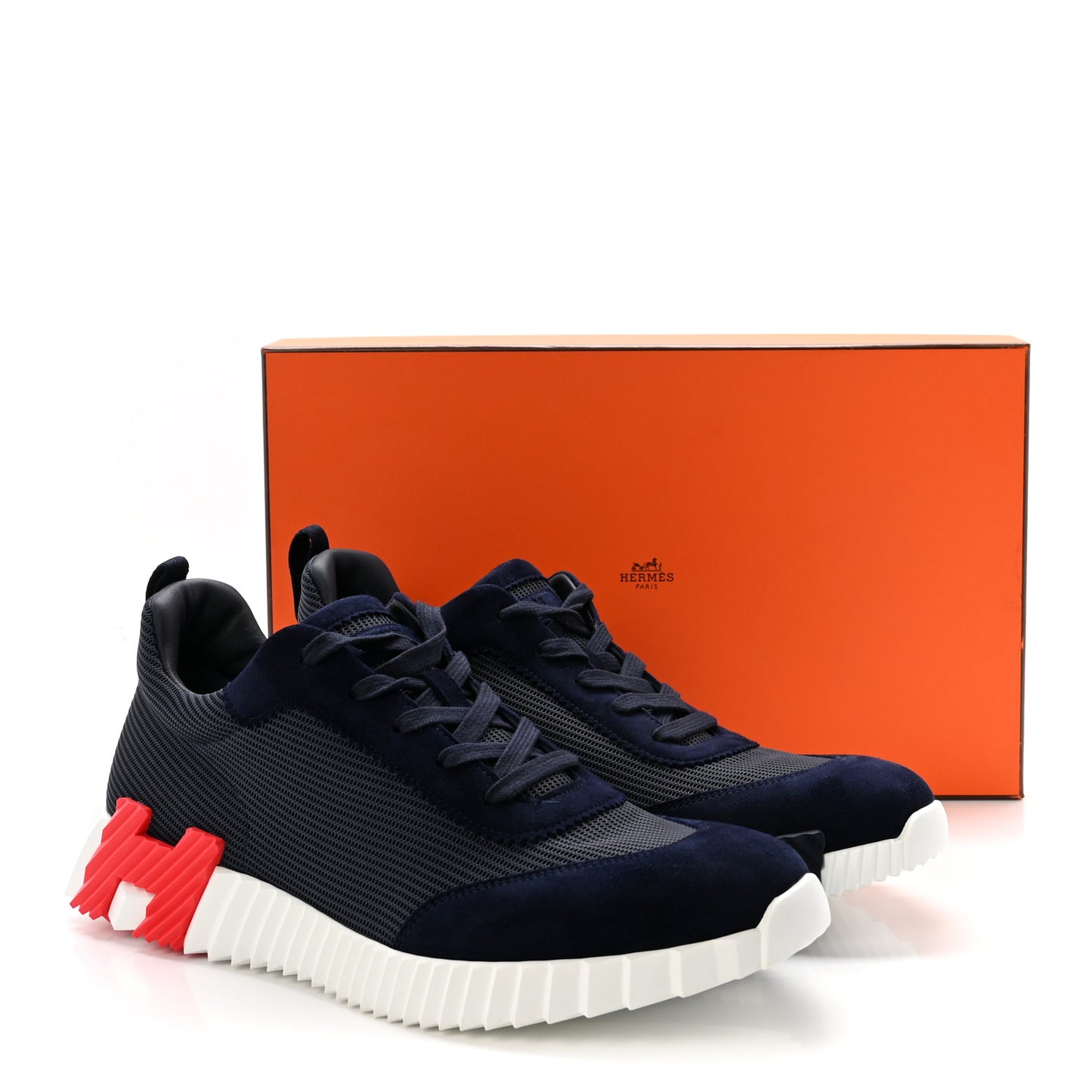 Textured Mesh Suede Goatskin Mens Bouncing Sneakers 44 Marine