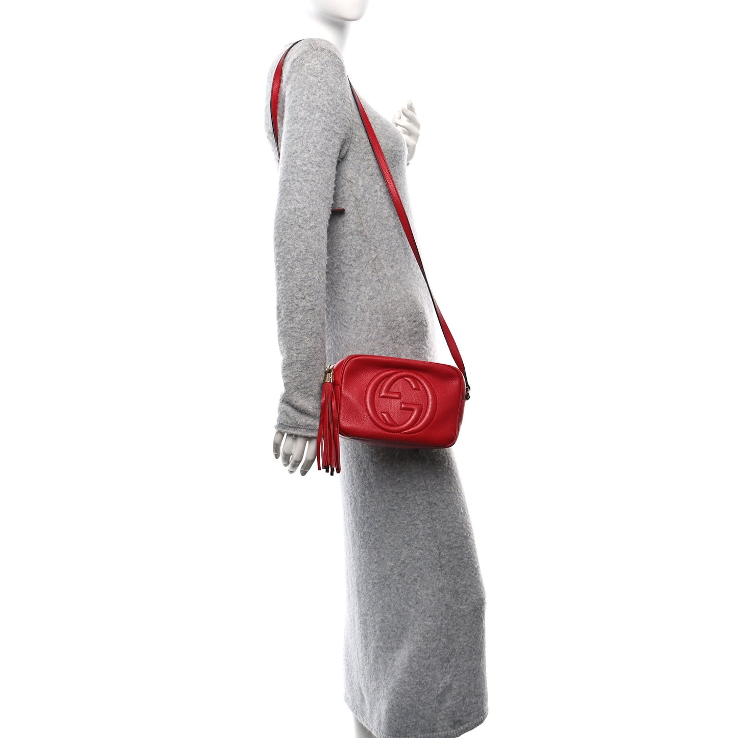 Pebbled Calfskin Small Soho Disco Bag Tabasco Red