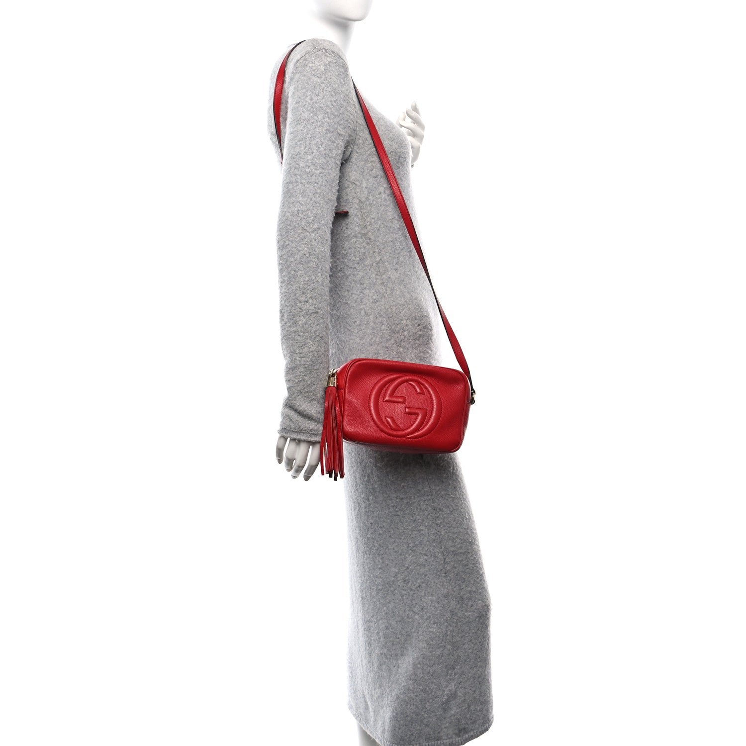 Gucci Pebbled Calfskin Small Soho Disco Bag Tabasco Red 2 of 14