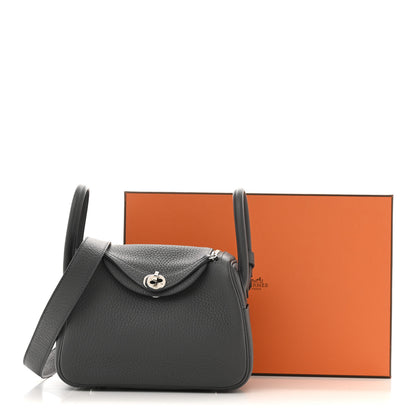 Hermes Taurillon Clemence Mini Lindy 20 Etain 11 of 11