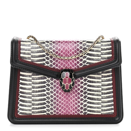 Bulgari Calfskin Elaphe Serpenti Forever Crossbody Bag Ruby Wine Black Multicolor 1 of 8