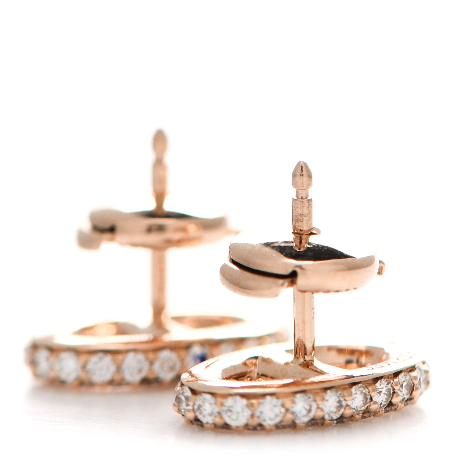 Hermes 18K Rose Gold Diamond New Farandole Earrings 3 of 6