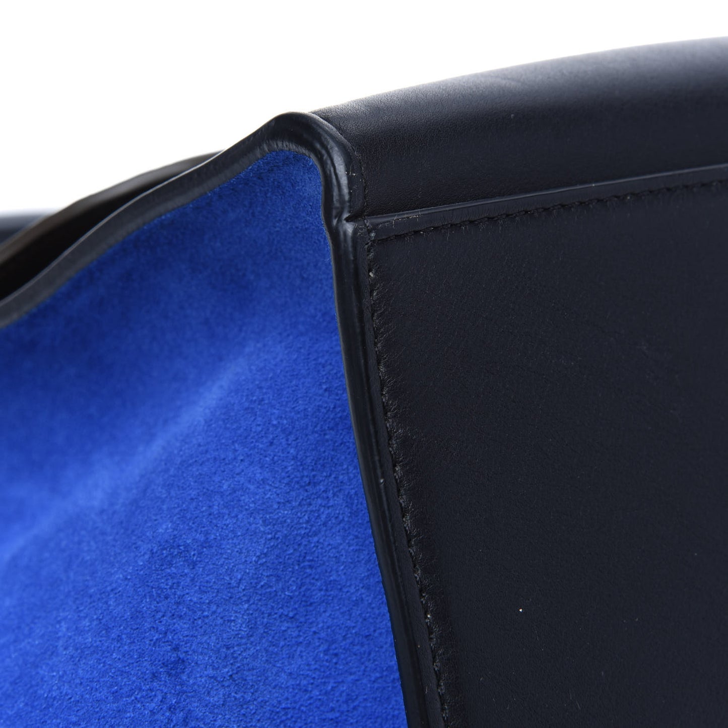 Calfskin Suede Trapeze Tri-Color Cobalt