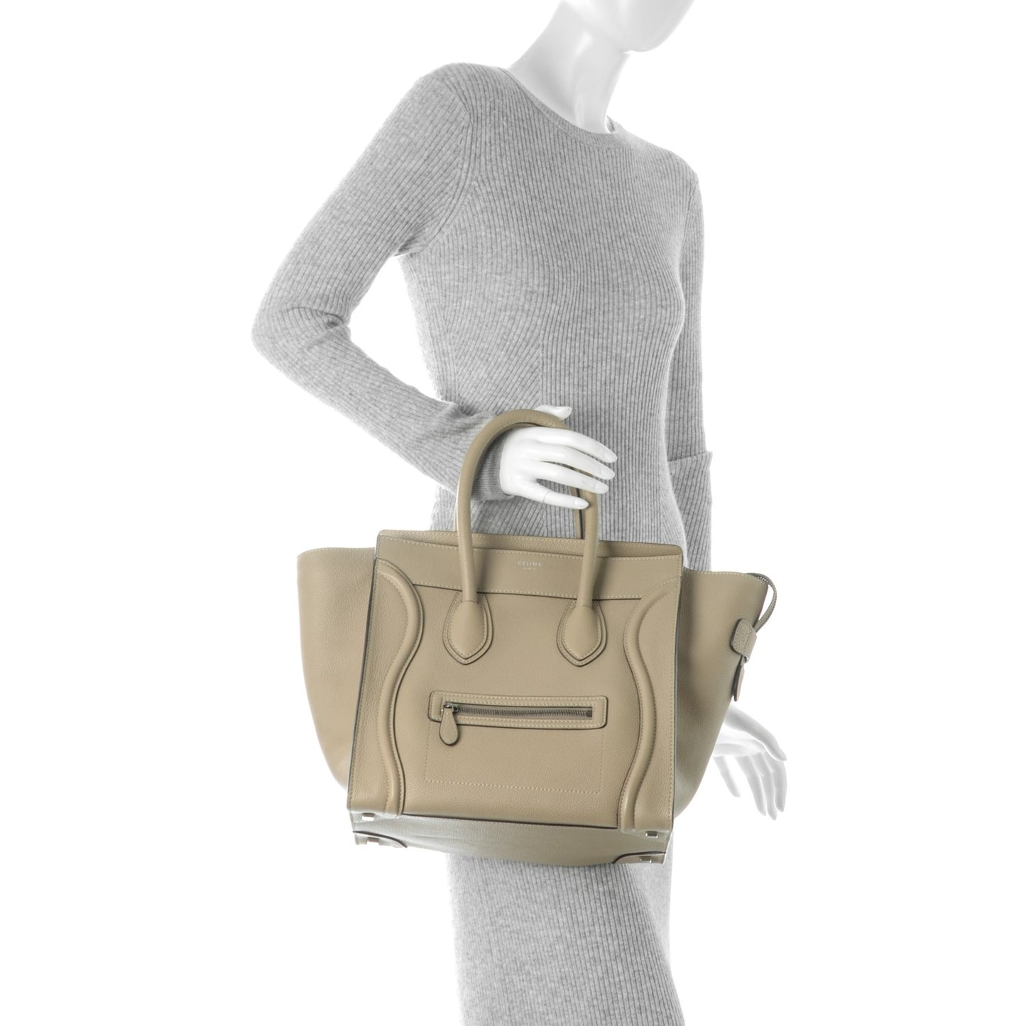 Drummed Calfskin Mini Luggage Dune