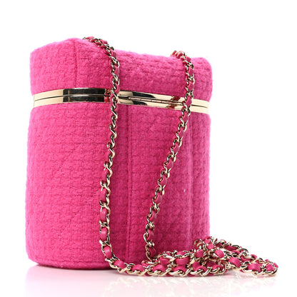 Chanel Tweed Quilted Small Vanity Case Fuchsia 3 of 10