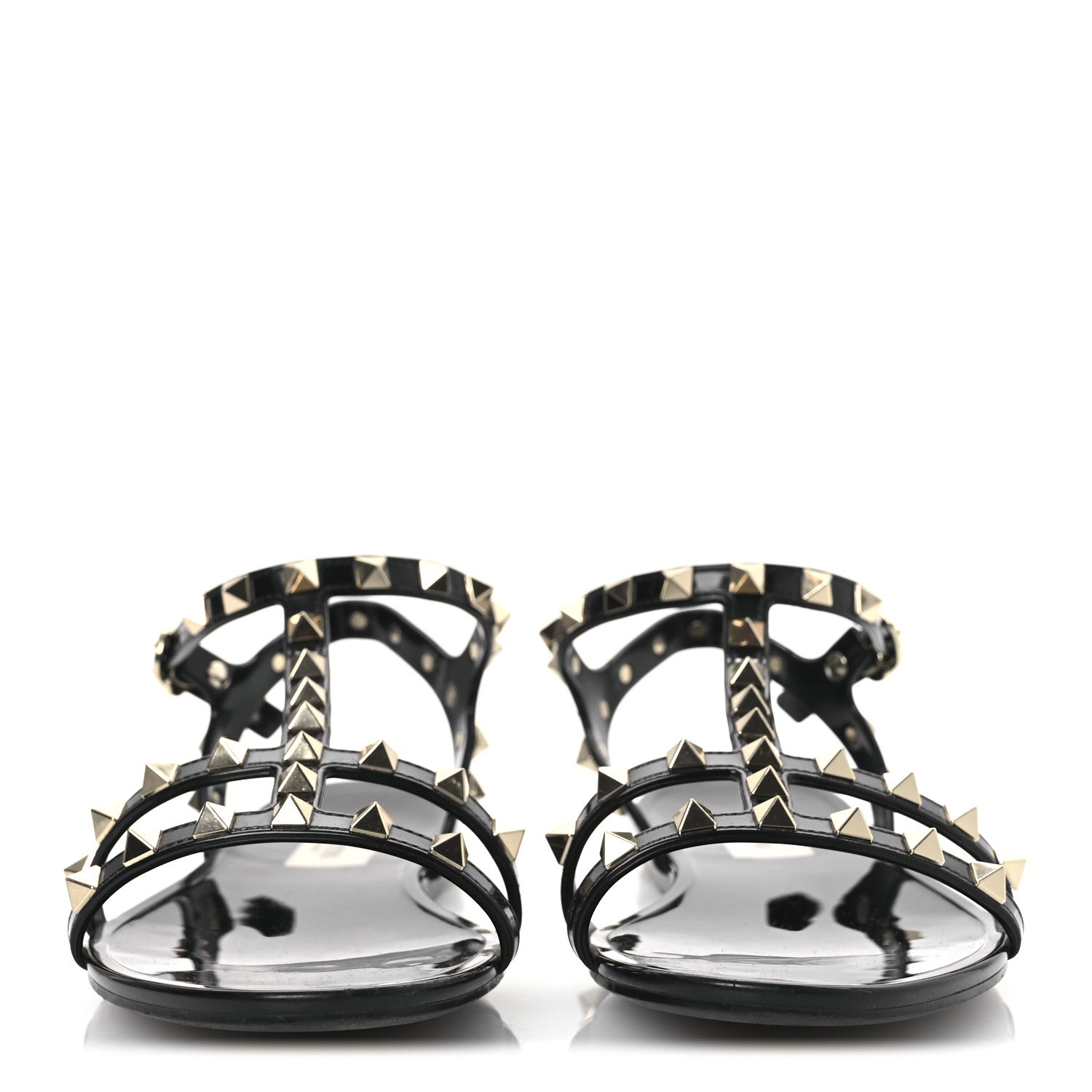 Valentino Garavani PVC Jelly Rockstud Caged Sandals 39 Black 3 of 10