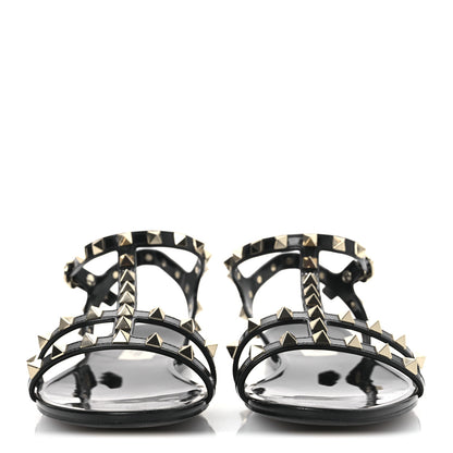 Valentino Garavani PVC Jelly Rockstud Caged Sandals 39 Black 3 of 10