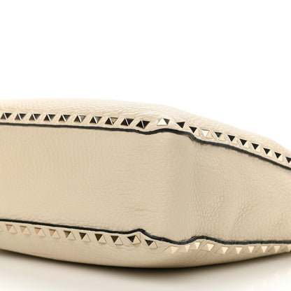 Valentino Garavani Pebbled Calfskin Small Rockstud Flip-Lock Messenger Bag Light Ivory 10 of 15