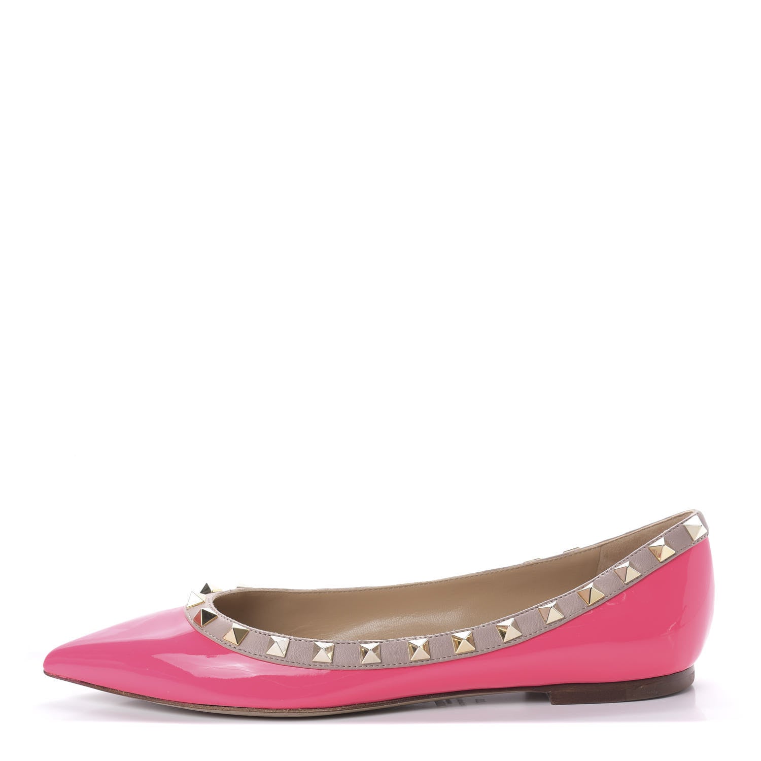 Valentino Garavani Patent Rockstud Ballerina Flats 37 Peony Poudre 1 of 9