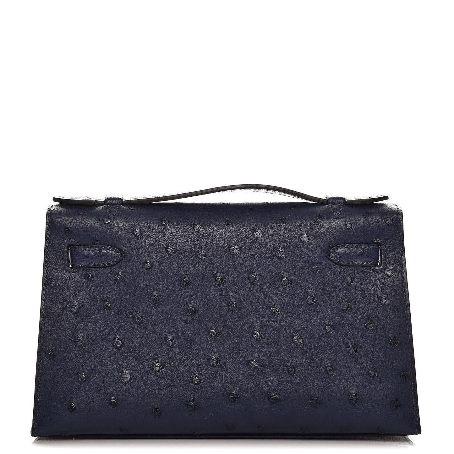 Ostrich Kelly Pochette Bleu Saphir