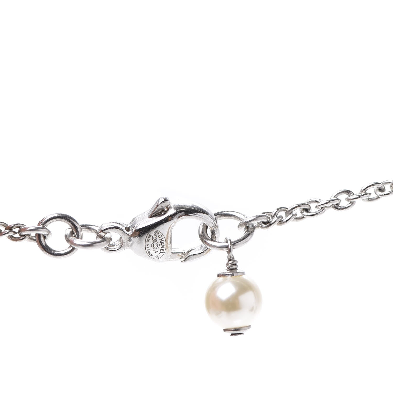 Chanel Crystal CC Necklace Silver 6 of 7
