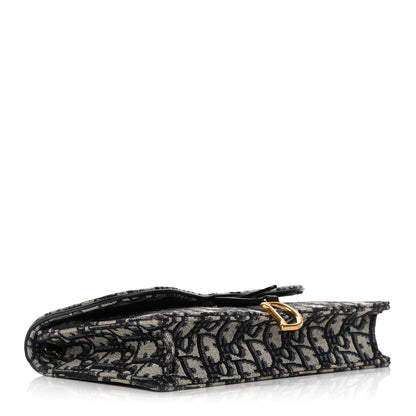 Christian Dior Oblique Saddle Chain Pouch Blue 4 of 7