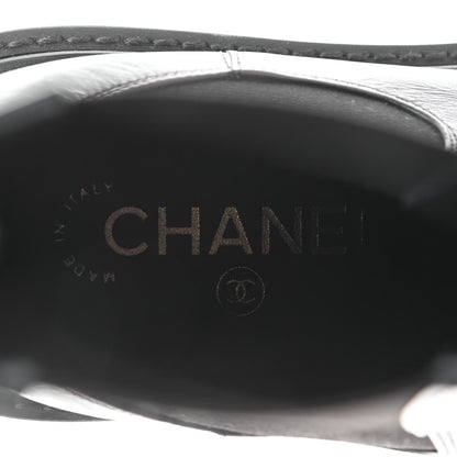 Chanel Crumpled Calfskin Patent Cap Toe Short Boots 36.5 Black 7 of 9