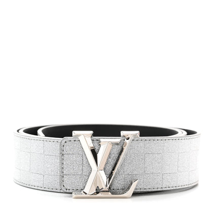 Louis Vuitton Damier Glitter Calfskin 40mm LV Pyramide Belt 100 44 Silver 1 of 6