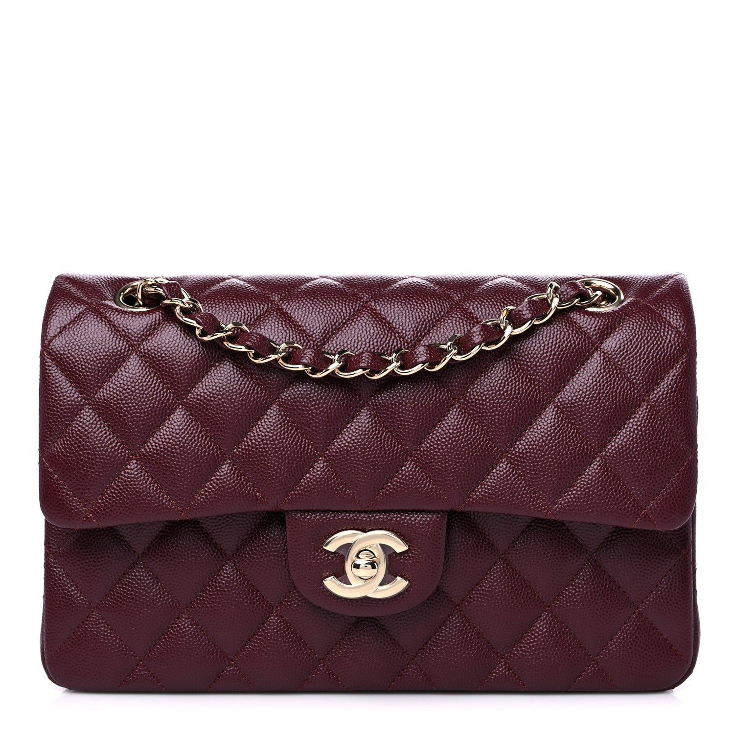 Chanel Caviar Quilted Small Double Flap Burgundy 1 of 10