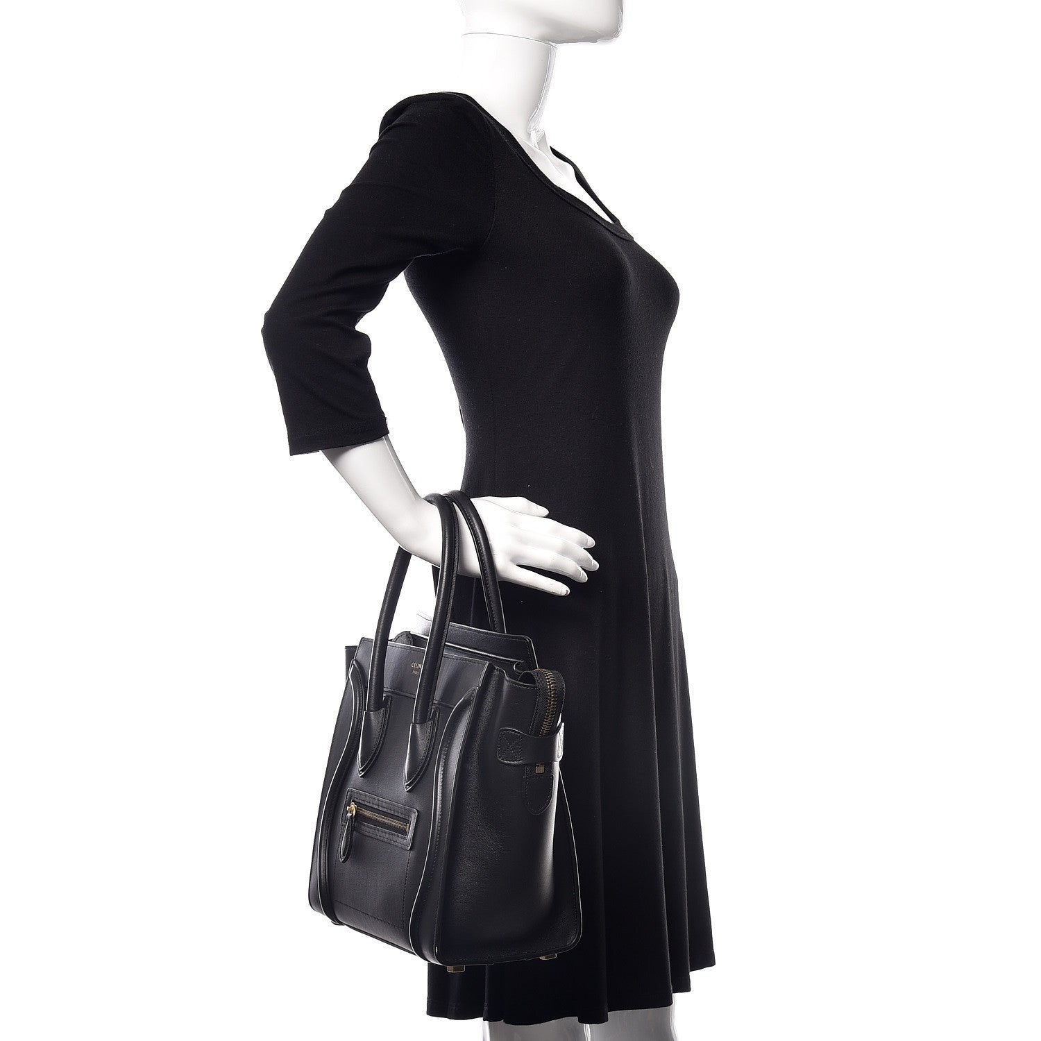 Celine Smooth Calfskin Micro Luggage Black 2 of 11