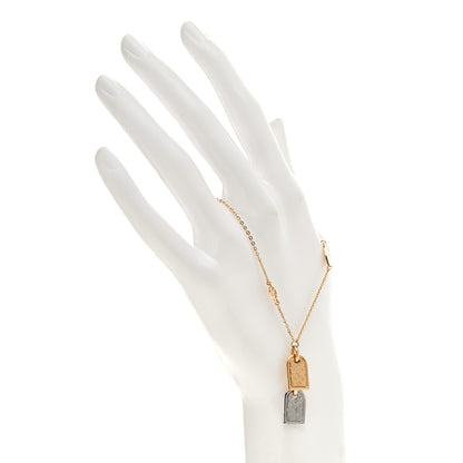 Louis Vuitton Brass Nanogram Bracelet Silver Gold 2 of 6