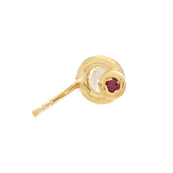 18K Yellow Gold Diamond .20ctw Bezel Stud Earrings