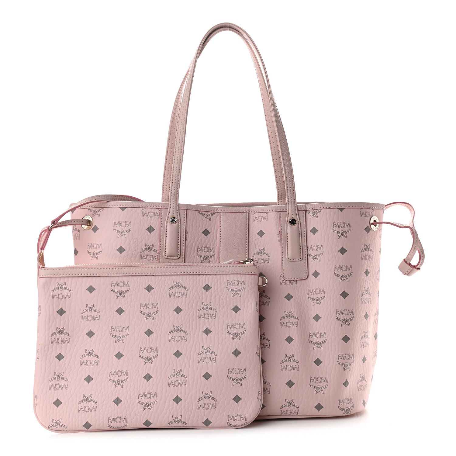 MCM Visetos Medium Liz Reversible Shopper Tote Powder Pink 1 of 12