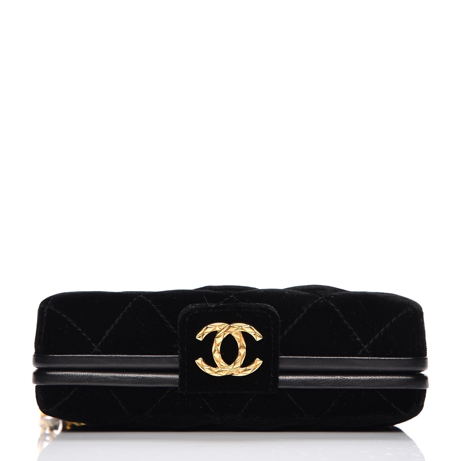 Chanel Quilted Velvet Clutch Black 3 of 9