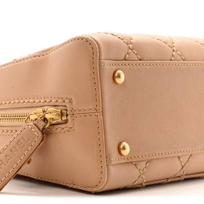 Chanel Calfskin Contrast Stitch Surpique Bowler Beige 11 of 21