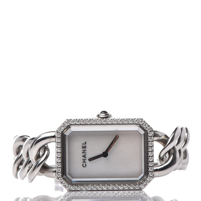Chanel Stainless Steel Diamond Bezel Mother of Pearl 20mm Chain Premiere Quartz Watch 3 of 7