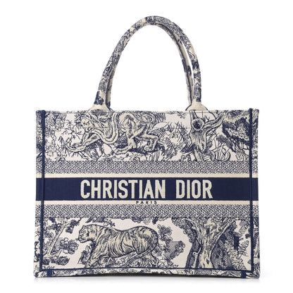 Christian Dior Canvas Embroidered Medium Dioriviera Toile De Jouy Book Tote Blue 1 of 12