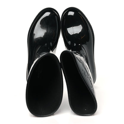Louis Vuitton Rubber Embossed Monogram Splash Rain Short Boots 38 Black 2 of 8