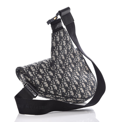 Christian Dior Oblique Saddle Bag Blue 3 of 9