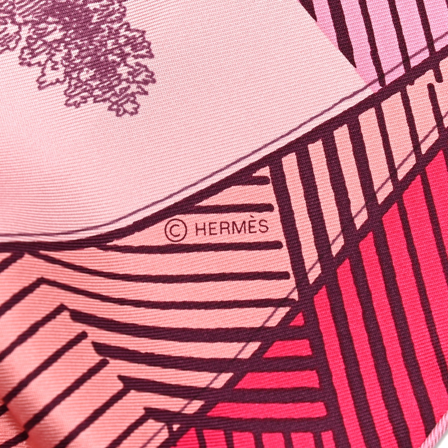 Hermes Silk Jeu Des Omnibus Remix Scarf 90 Rose Corail Fuchsia 4 of 6