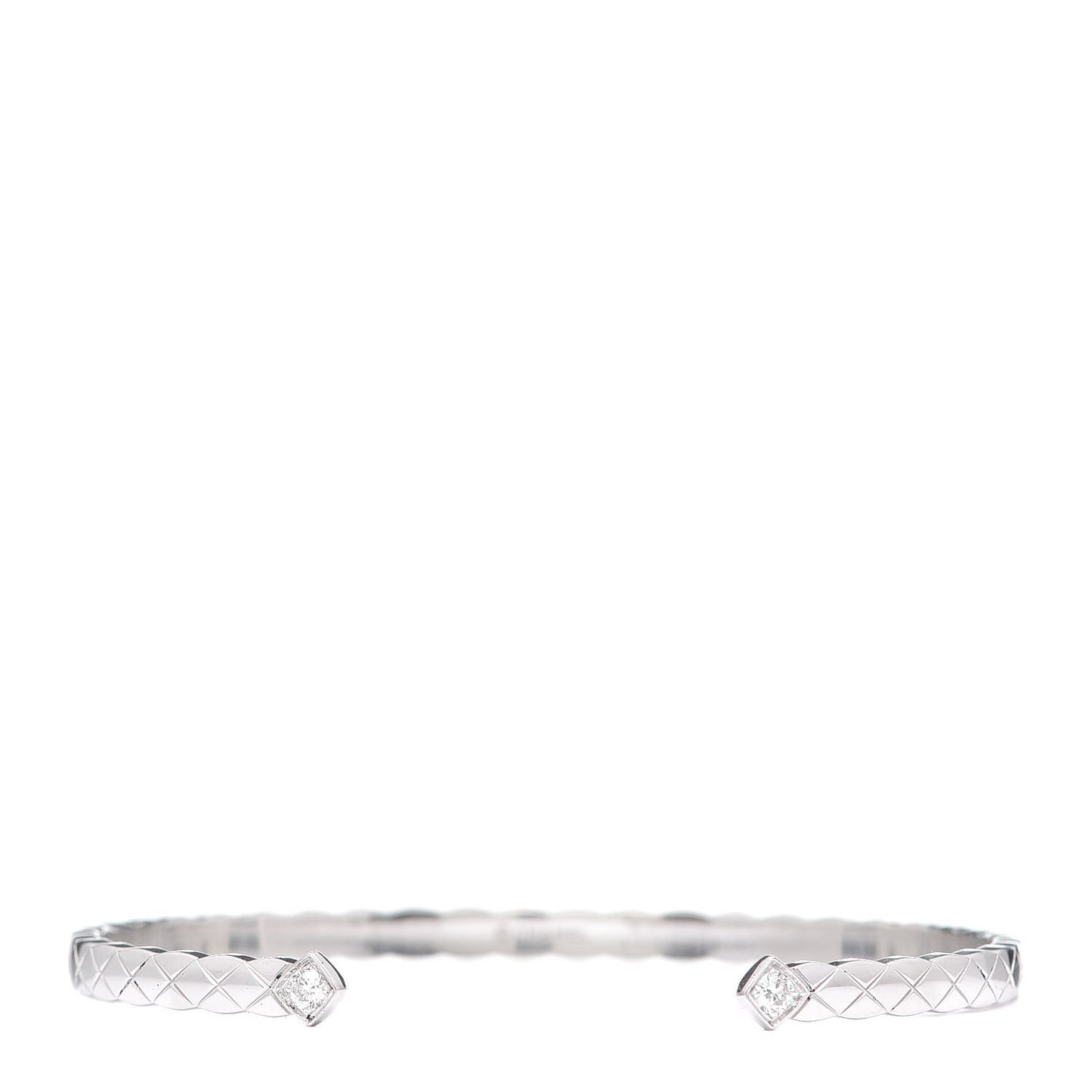 18K White Gold Diamond Coco Crush Cuff Bracelet L