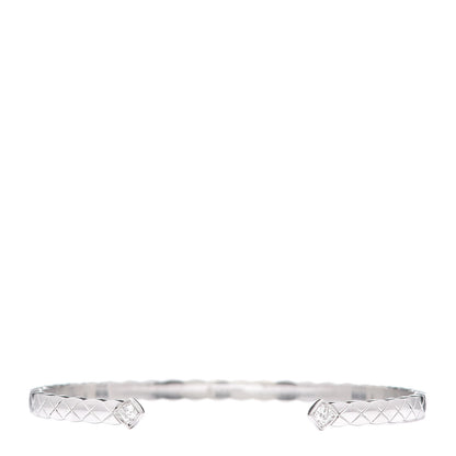 Chanel 18K White Gold Diamond Coco Crush Cuff Bracelet L 1 of 7