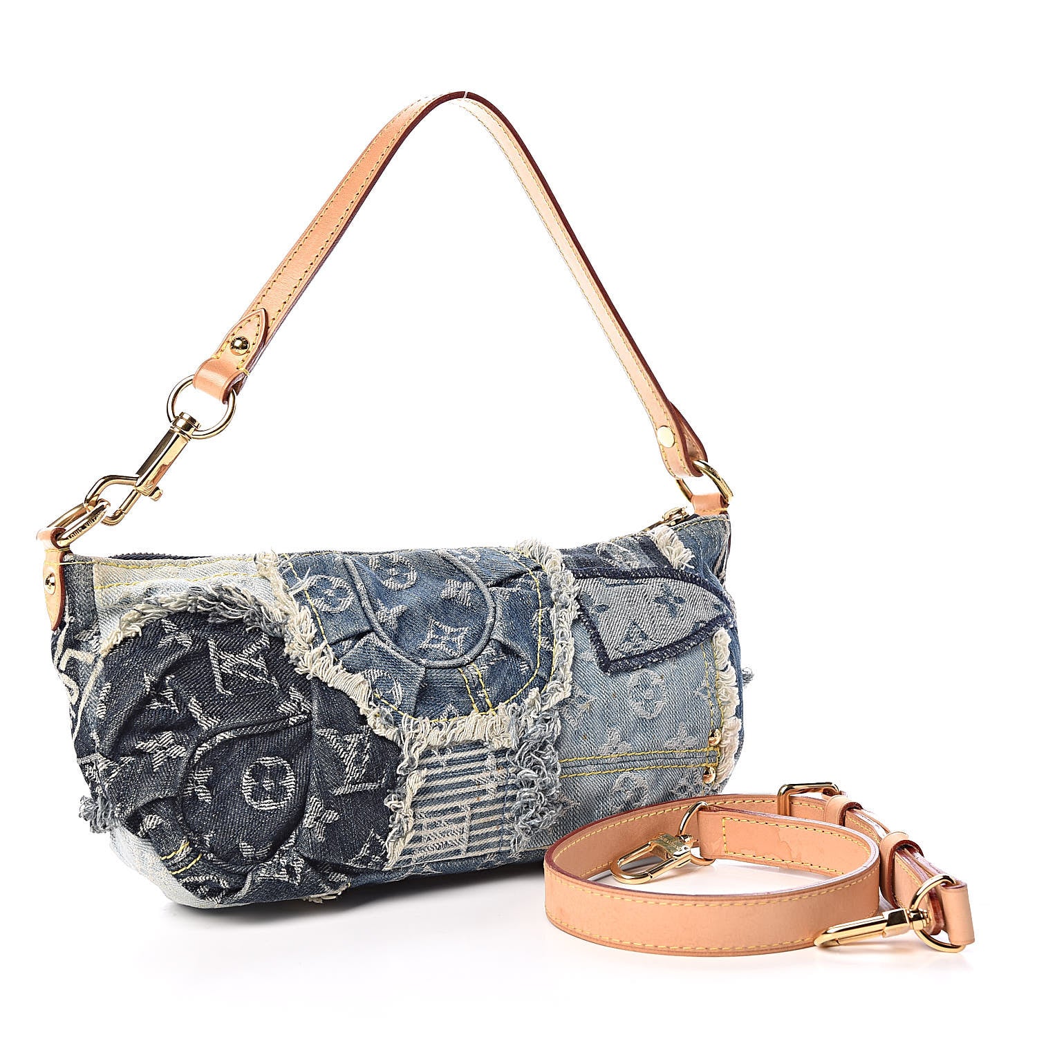 Louis Vuitton Denim Patchwork Pouchy Blue 4 of 14
