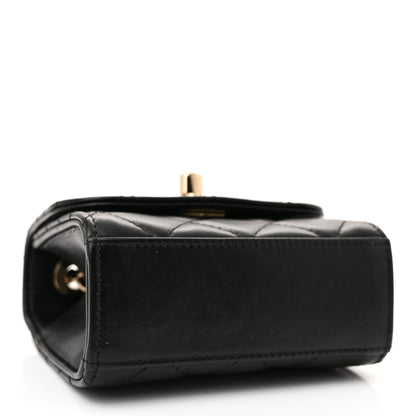 Chanel Lambskin Quilted Mini Trendy CC Clutch With Chain Black 4 of 11