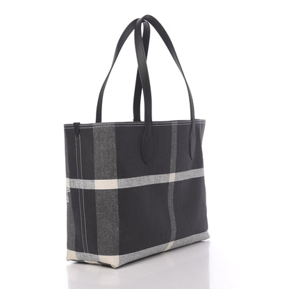 Burberry Coated Canvas Mega Check Medium Doodle Tote Black White 3 of 13