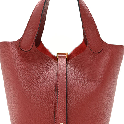 Hermes Taurillon Clemence Picotin Lock 18 PM Rouge H 8 of 13