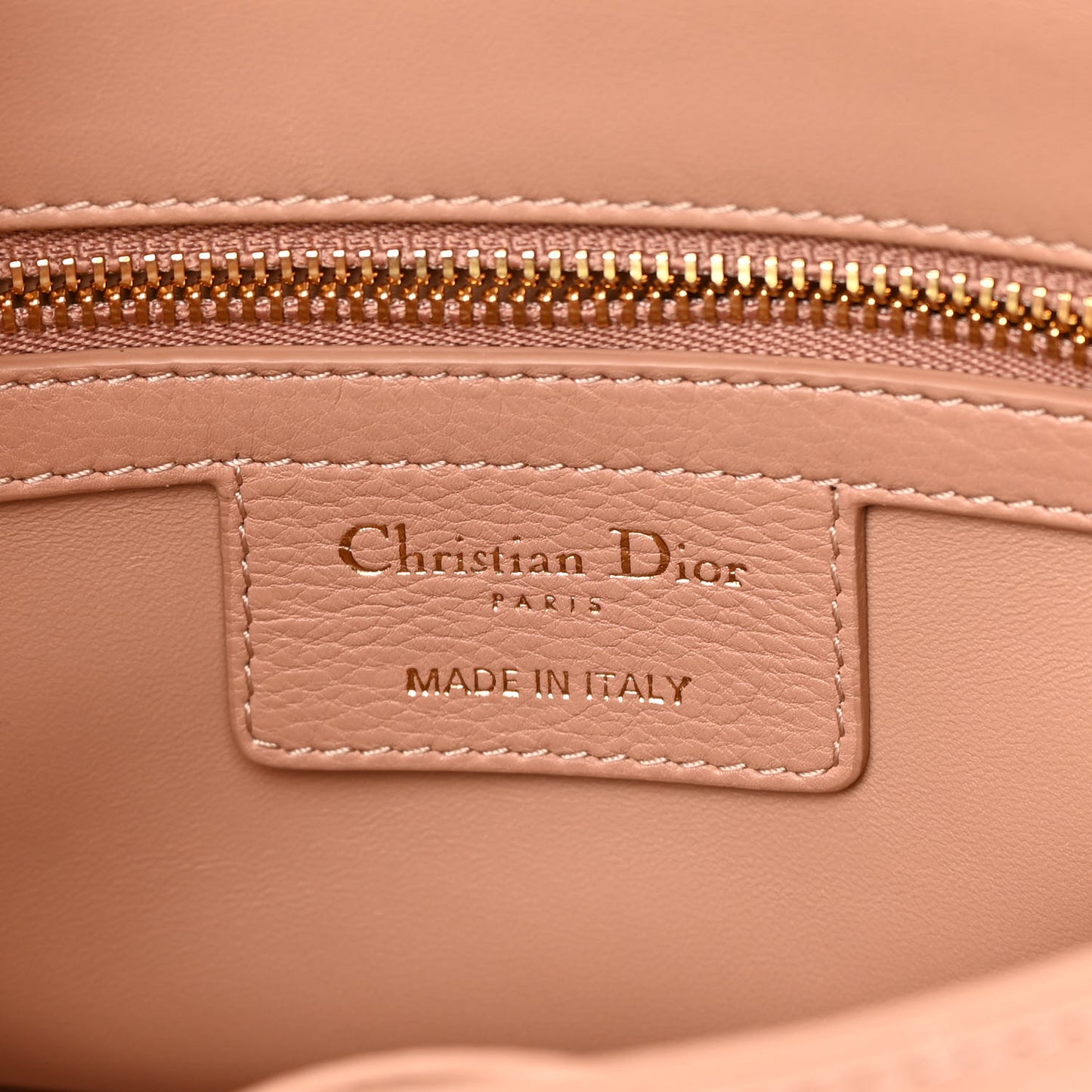 Grained Calfskin Cannage Small Caro Bag Rose De Vents