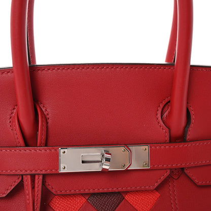 Hermes Swift Epsom Tressage Birkin 30 Rouge Piment Rouge De Coeur Rouge H 8 of 10